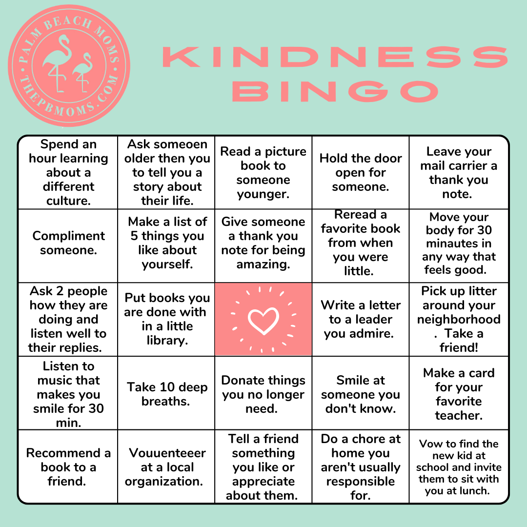 Kindness Bingo Printable - Palm Beach Moms